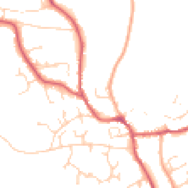 Daytime road noise heatmap for IP13 9AX