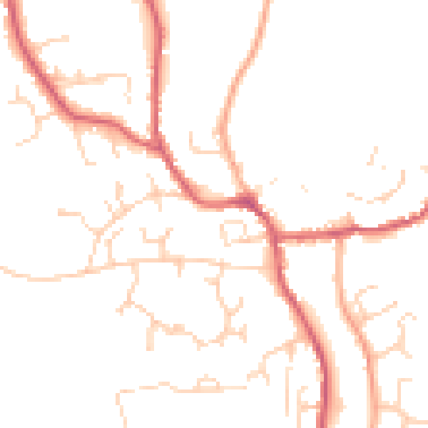 Daytime road noise heatmap for IP13 9EJ