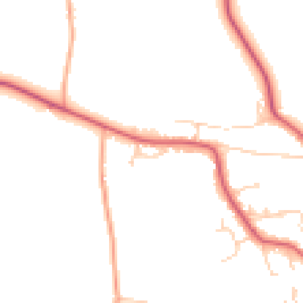 Daytime road noise heatmap for IP13 9PL