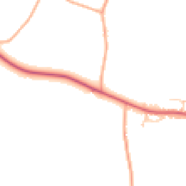 Daytime road noise heatmap for IP13 9PU
