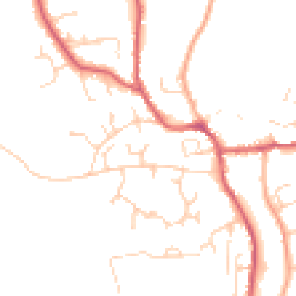 Daytime road noise heatmap for IP13 9SP