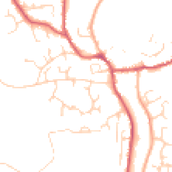 Daytime road noise heatmap for IP13 9SQ