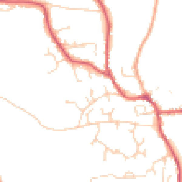 Daytime road noise heatmap for IP13 9TD