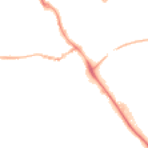 Night-time road noise heatmap for IP14 1AB