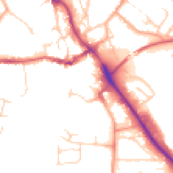 Daytime road noise heatmap for IP14 1AD