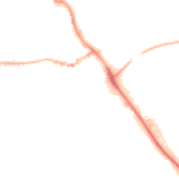 Night-time road noise heatmap for IP14 1AD