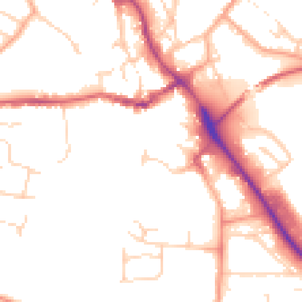 Daytime road noise heatmap for IP14 1AF