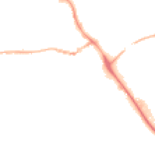 Night-time road noise heatmap for IP14 1AF