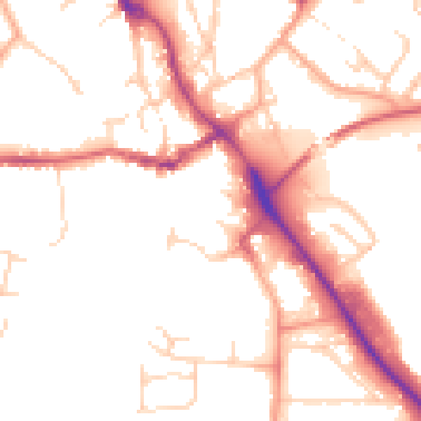 Daytime road noise heatmap for IP14 1AH
