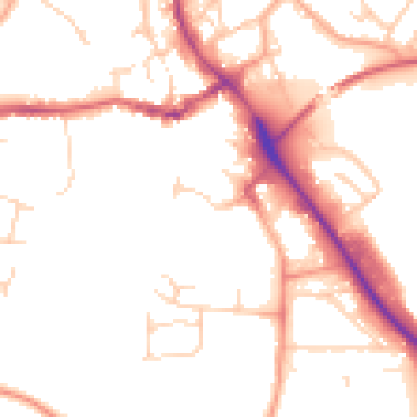 Daytime road noise heatmap for IP14 1AP