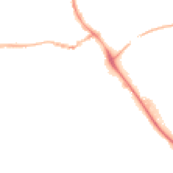 Night-time road noise heatmap for IP14 1AP