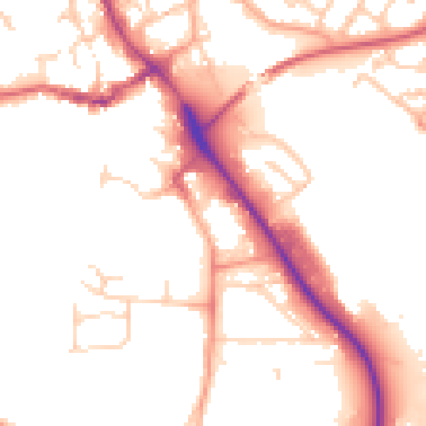 Daytime road noise heatmap for IP14 1BB