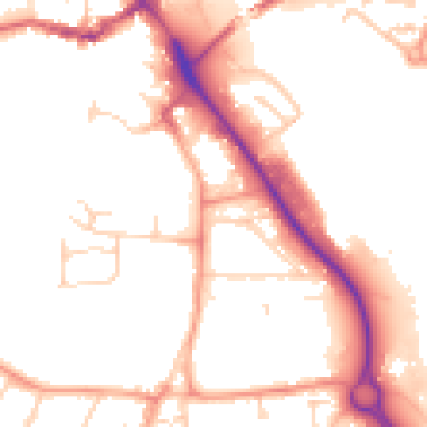 Daytime road noise heatmap for IP14 1BD