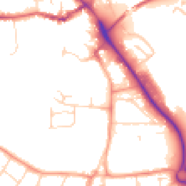 Daytime road noise heatmap for IP14 1BH