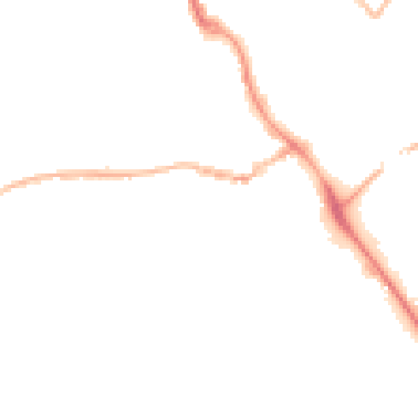 Night-time road noise heatmap for IP14 1DE