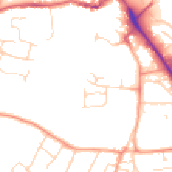 Daytime road noise heatmap for IP14 1DG