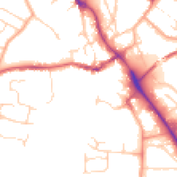 Daytime road noise heatmap for IP14 1DL