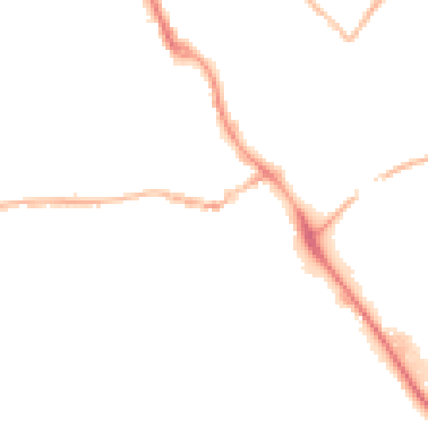 Night-time road noise heatmap for IP14 1DT