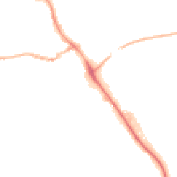 Night-time road noise heatmap for IP14 1EJ