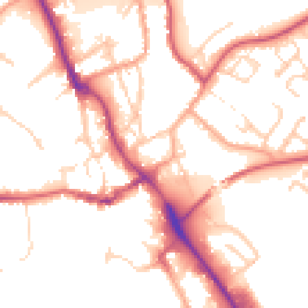 Daytime road noise heatmap for IP14 1ER