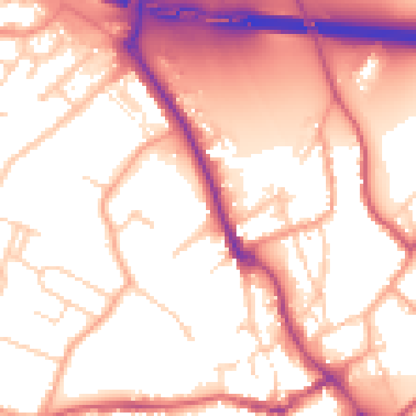Daytime road noise heatmap for IP14 1JE