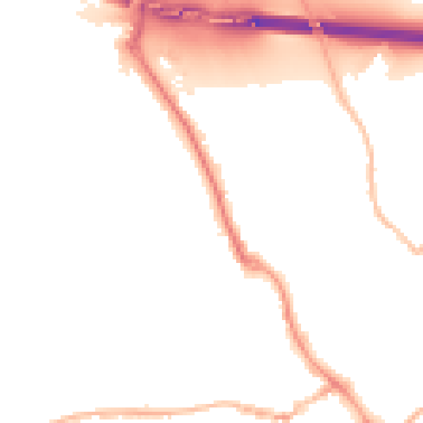 Night-time road noise heatmap for IP14 1JE