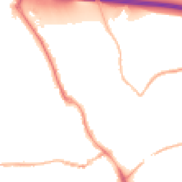Night-time road noise heatmap for IP14 1JL