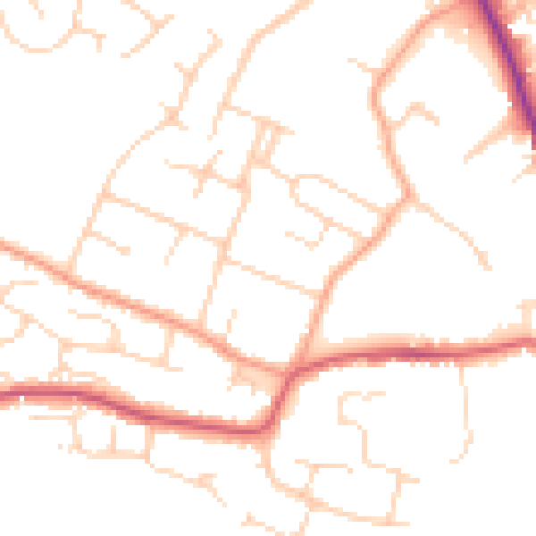 Daytime road noise heatmap for IP14 1LB