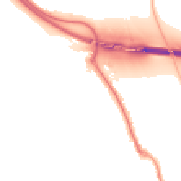 Night-time road noise heatmap for IP14 1NW