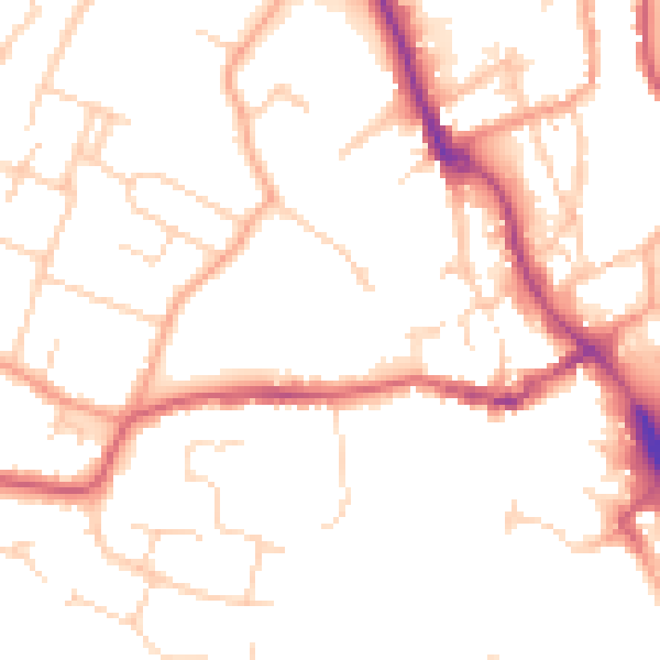 Daytime road noise heatmap for IP14 1PP