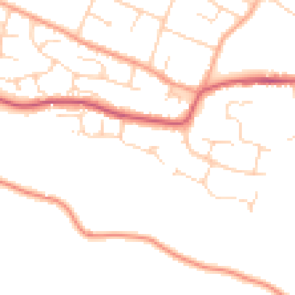 Daytime road noise heatmap for IP14 1SA