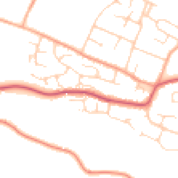 Daytime road noise heatmap for IP14 1SG