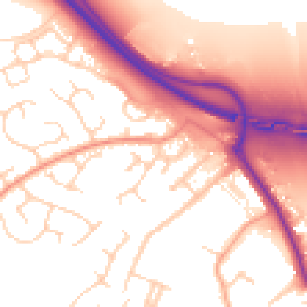 Daytime road noise heatmap for IP14 1TA