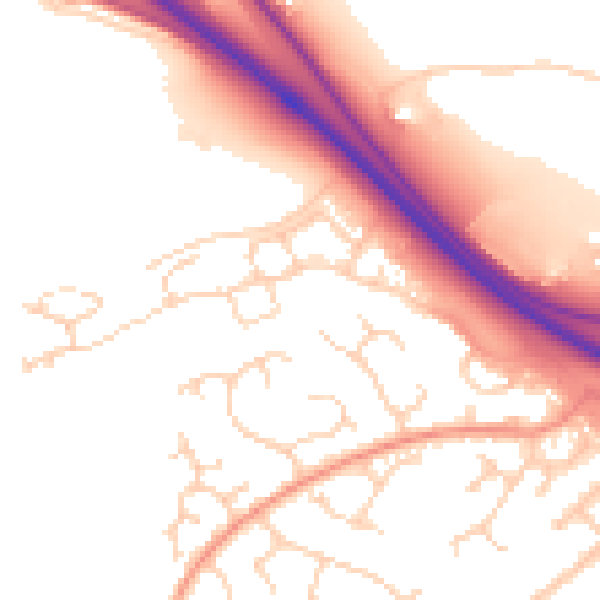 Daytime road noise heatmap for IP14 1UH