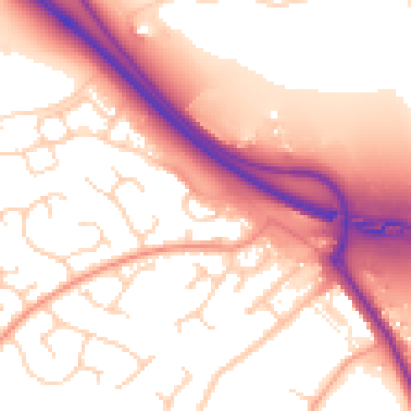 Daytime road noise heatmap for IP14 1UU