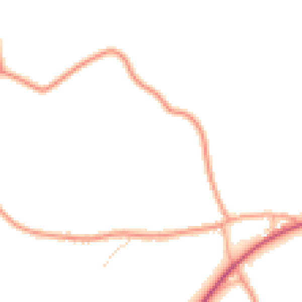 Daytime road noise heatmap for IP14 2JA