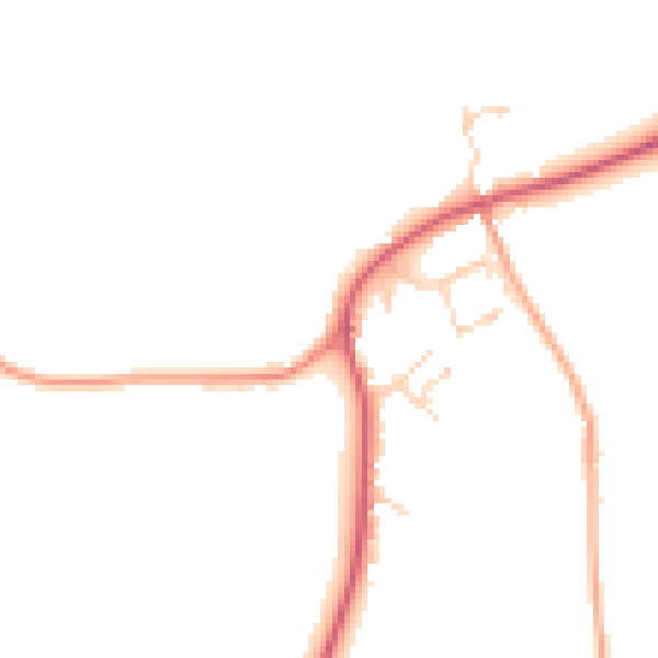 Daytime road noise heatmap for IP14 3AG