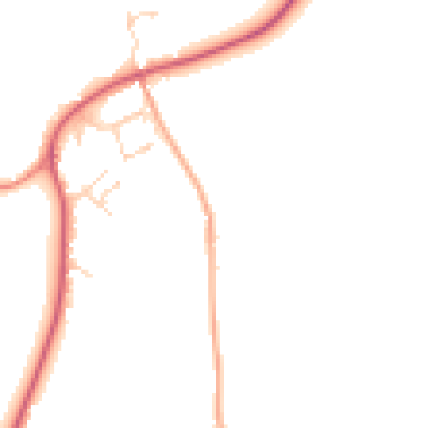 Daytime road noise heatmap for IP14 3BE