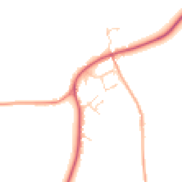 Daytime road noise heatmap for IP14 3LA
