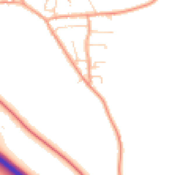Daytime road noise heatmap for IP14 3SE