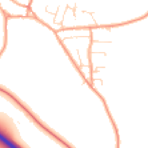 Daytime road noise heatmap for IP14 3SH
