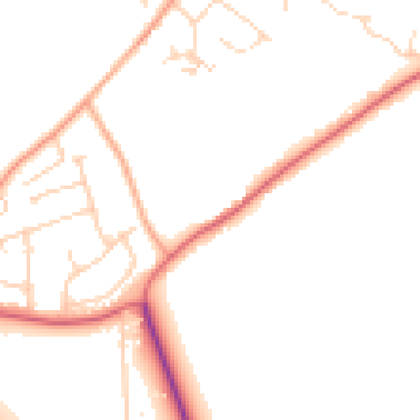 Daytime road noise heatmap for IP14 4BL
