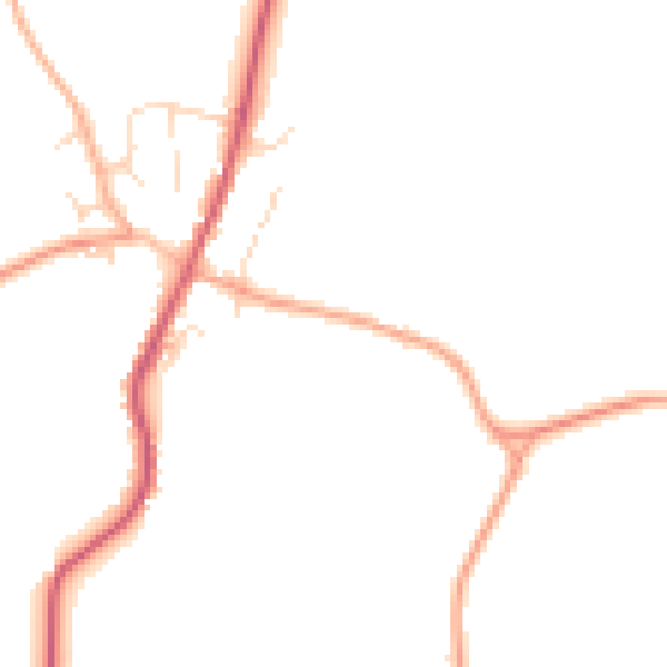 Daytime road noise heatmap for IP14 4ED