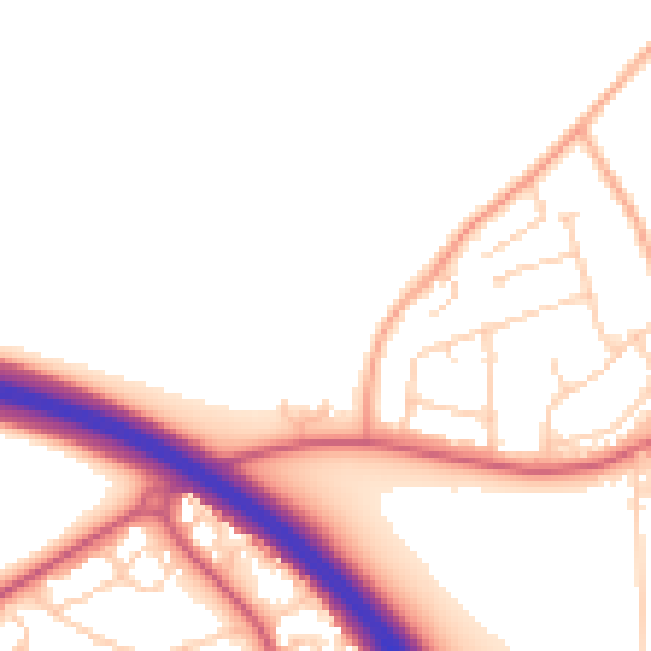 Daytime road noise heatmap for IP14 4FG
