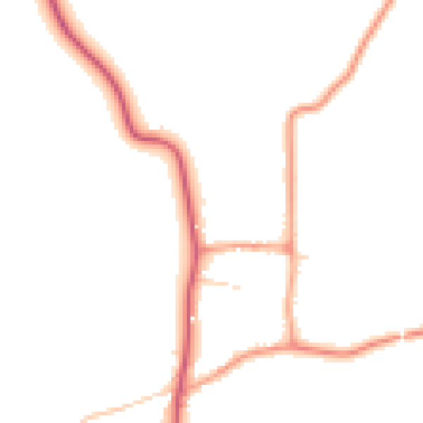 Daytime road noise heatmap for IP14 4JX