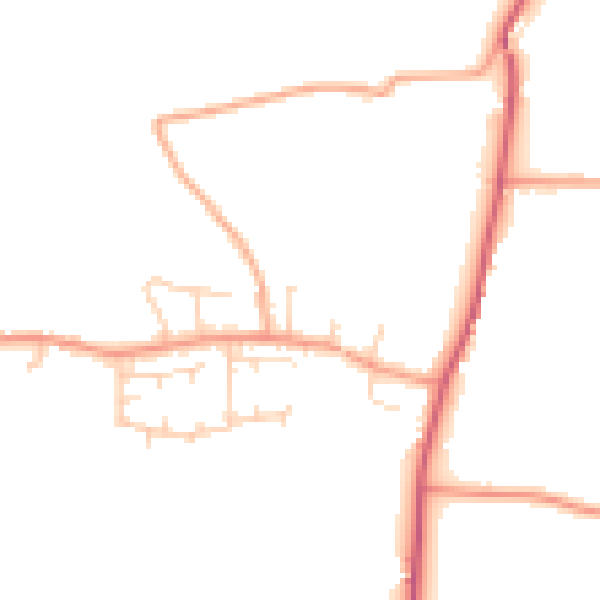 Daytime road noise heatmap for IP14 4LT