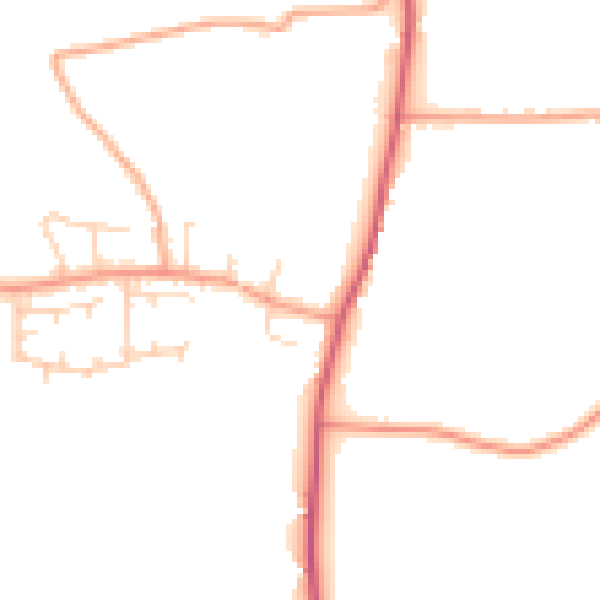 Daytime road noise heatmap for IP14 4LZ