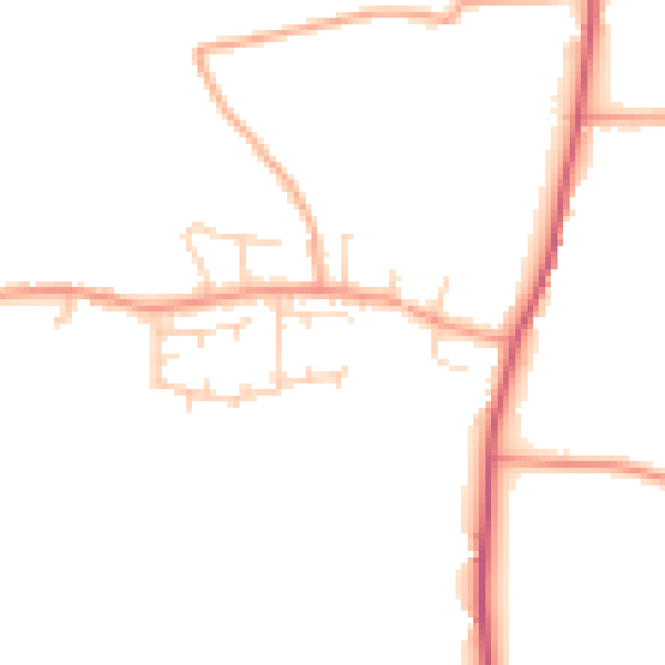 Daytime road noise heatmap for IP14 4NR