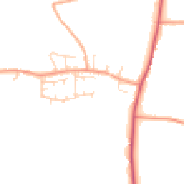Daytime road noise heatmap for IP14 4NS