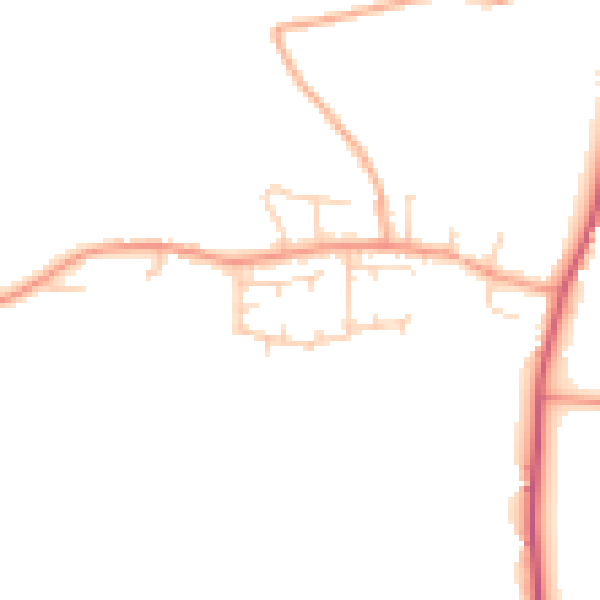 Daytime road noise heatmap for IP14 4NX